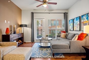 Living room with ceiling fan